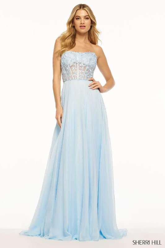 Sherri Hill 56088 - Leaf A-Line Dress Soft fabric unclassified dresses