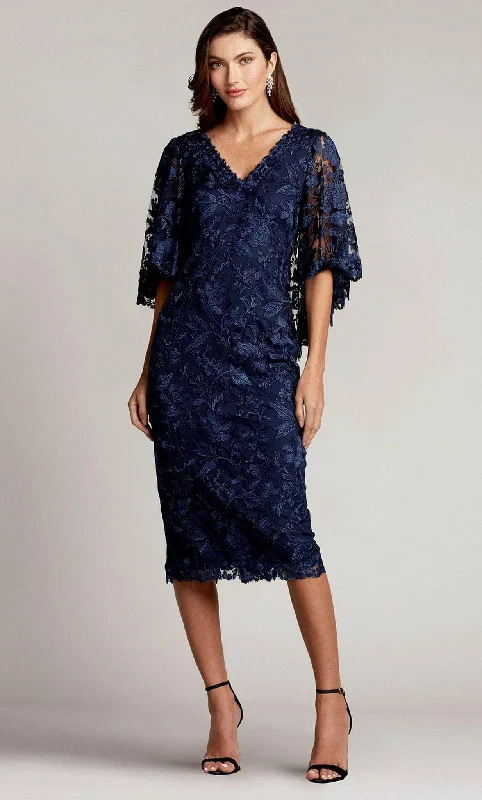 Tadashi Shoji BRX22077MD - Tea Length Embroidered Poncho Dress Bright color unclassified dresses