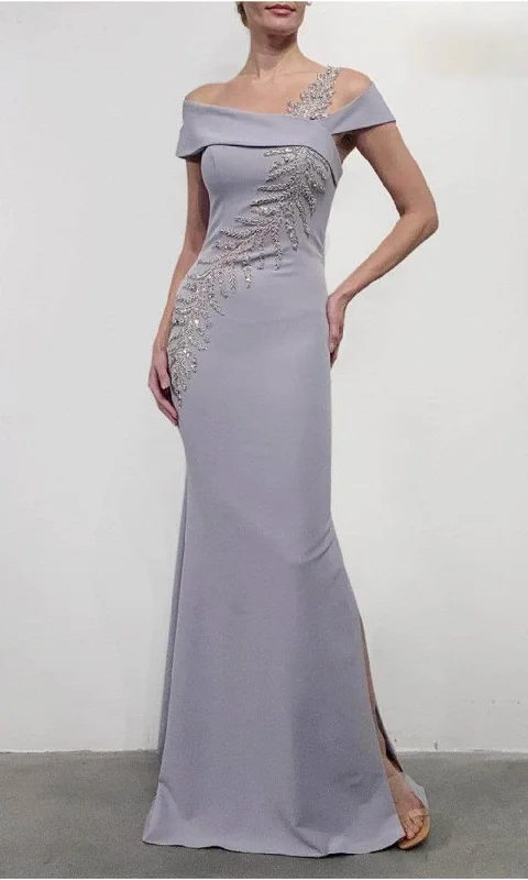 Terani Couture - Leaf Appliqued Formal Dress 2111M5289 Sleeveless unclassified dresses