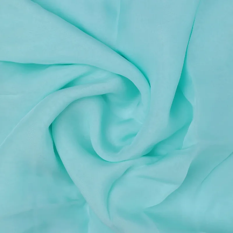 Turquoise Plain Viscose Organza Fabric Luxury unclassified dresses