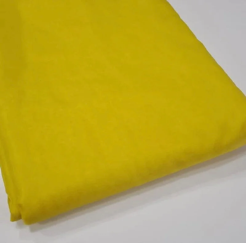 Yellow Plain Nylon Organza Fabric Velvet unclassified dresses