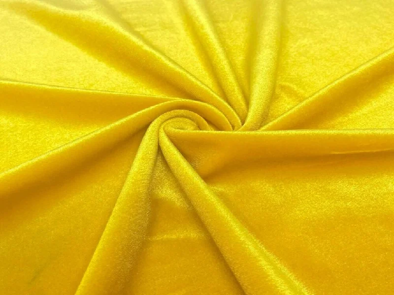 Yellow Plain Viscose Micro Velvet Fabric Street style unclassified dresses