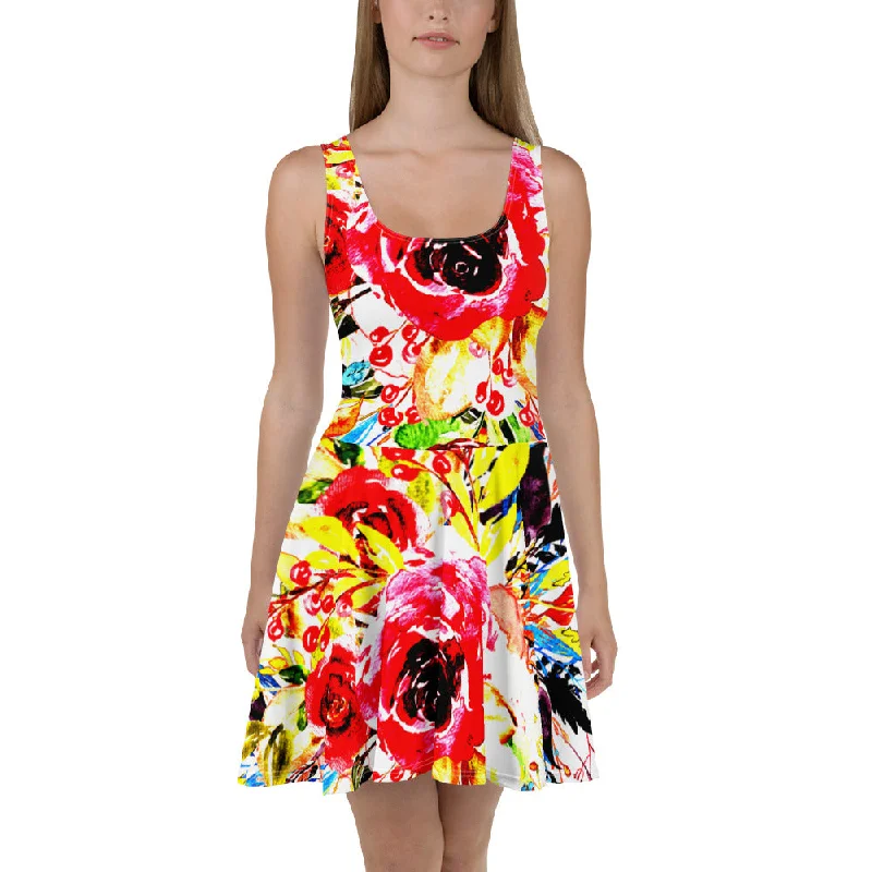 Floral Skater Dress, lioness-love Boohoo floral dresses