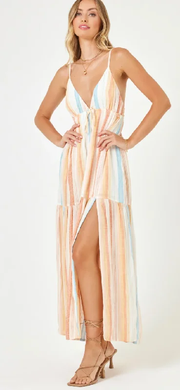 Printed Victoria Dress - Sunset Skies Stripe Hot new arrivals in floral dresses