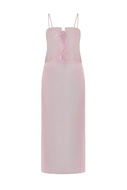 PINK ARIA CORSET AND MAXI SKIRT SET A-line Maxi Skirt