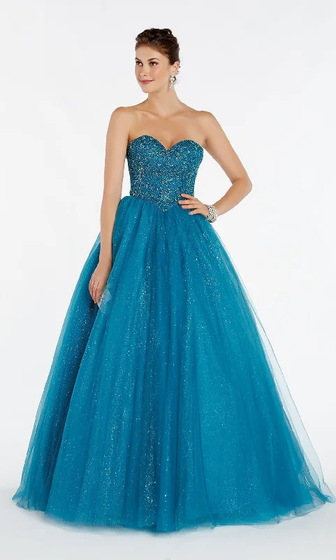 Alyce Paris 60381 - Embellished Sweetheart Bodice Tulle Ballgown Tulle Midi Dress