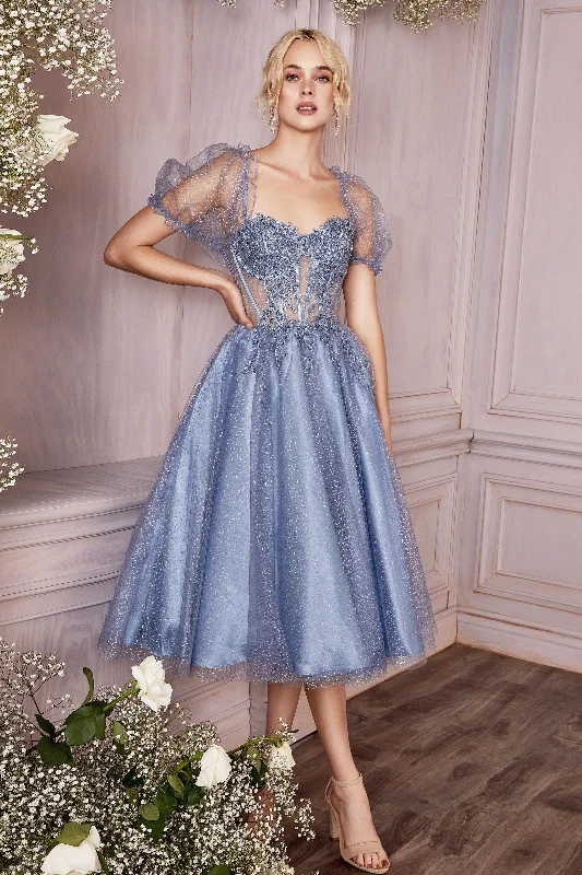 Enchanted Elegance: Cinderella Divine's CD0187 Lace and Tulle Masterpiece Tulle Dress Blush