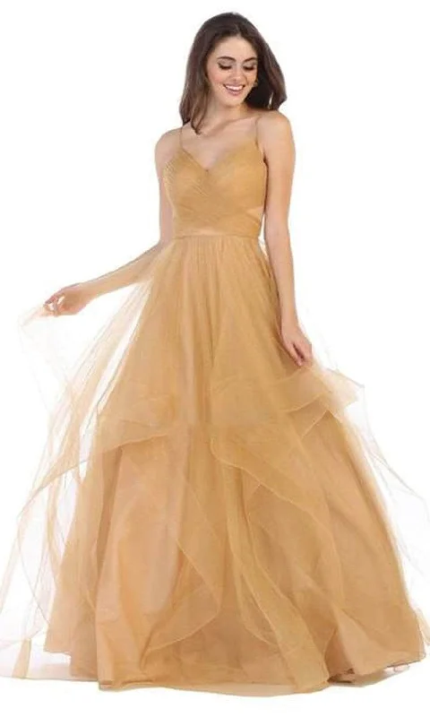 May Queen RQ7658 - A-Line Tulle Evening Dress Formal Tulle Dress