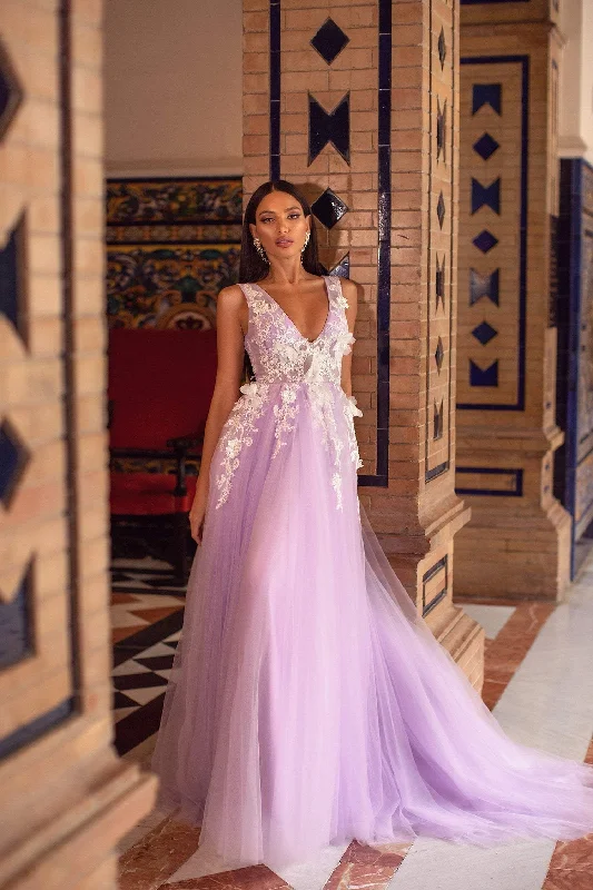 Kailani Tulle Gown - Lilac Tulle Bodycon Dress