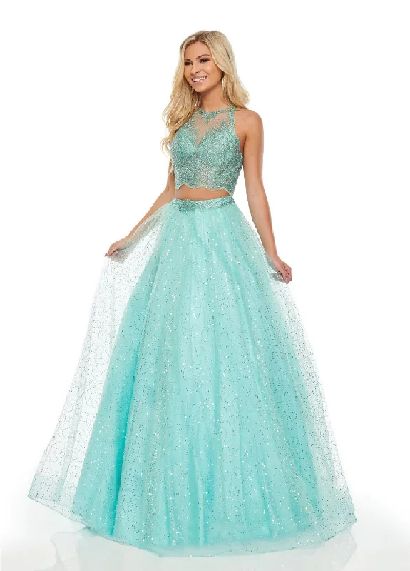 Rachel Allan 7025 Aqua Green 2 Piece Tulle Ballgown Dress Pretty Tulle Dress