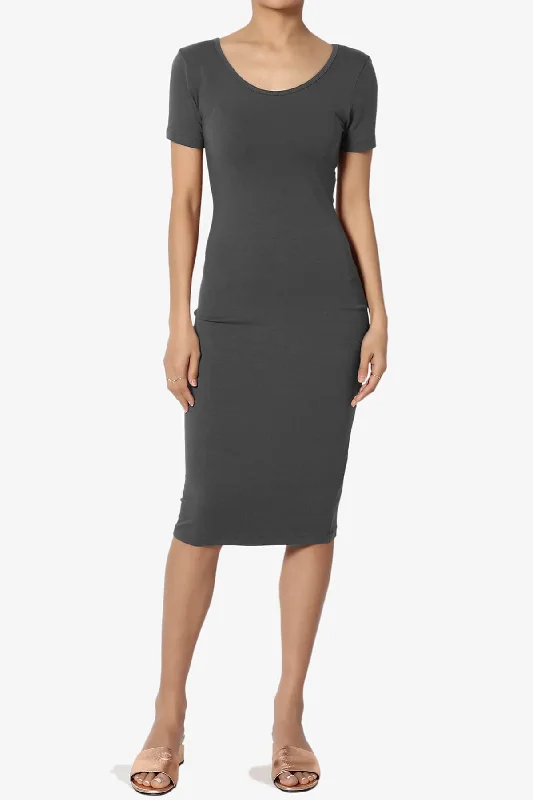 Fontella Short Sleeve Bodycon Dress Stretch Bodycon Dress