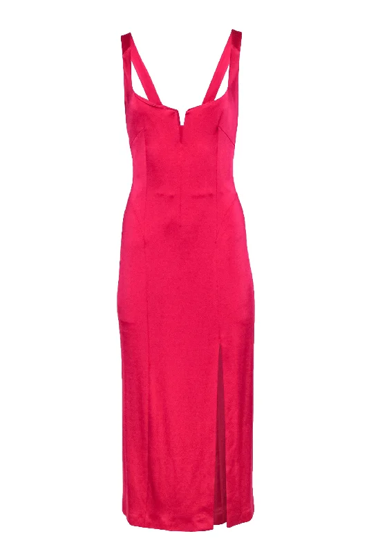 Galvan London - Hot Pink Bodycon Gown w/ Side Slit Sz 8 Bodycon Dress Fashion