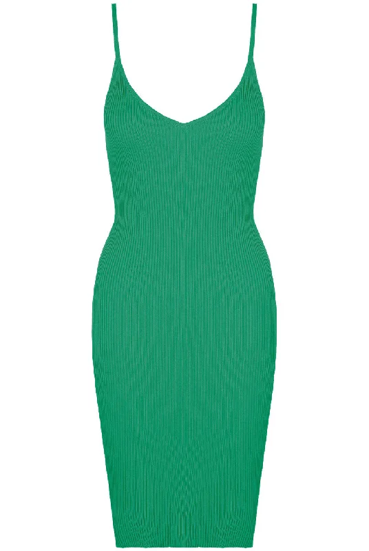 Green V Neck Ribbed Bodycon Dress 0103 Bodycon Wrap Dress