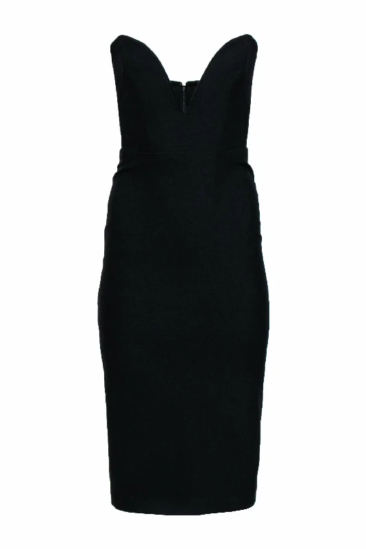 Veronica Beard - Black Strapless Sweetheart Neckline Bodycon Dress Sz 2 Off-shoulder Bodycon Dress