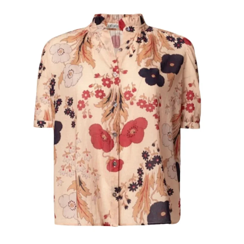 ALIX OF BOHEMIA WINNIE VINTAGE POPPY SHIRT Modern Button Shirt